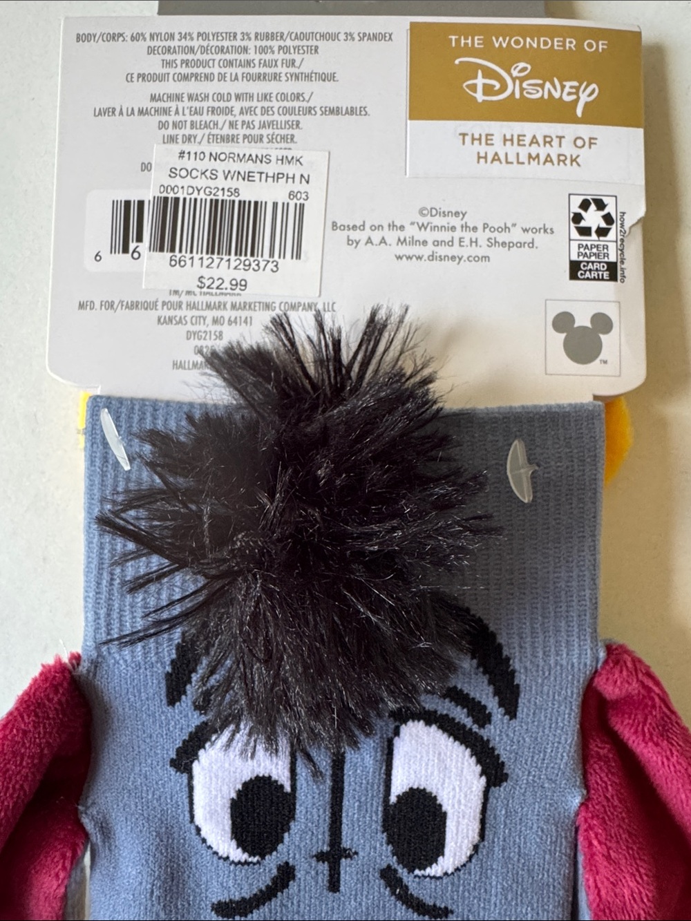 Hallmark Disney Winnie the Pool, Eeyore Socks & Winnie the Pooh Figurine Mirror - Picture 11 of 13